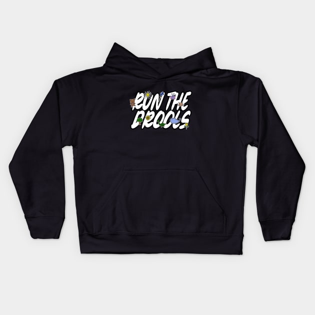 Run the Drools Text Kids Hoodie by foshizzle